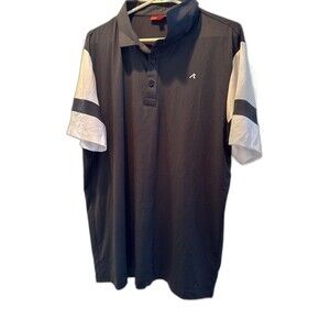 Redvanly Men’s Polo XL Performance Golf Shirt Black W/ White Sleeve‎